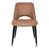 Nova Metal Slim Brass Copper Moulded Foam Seat Indoor Dining Chair