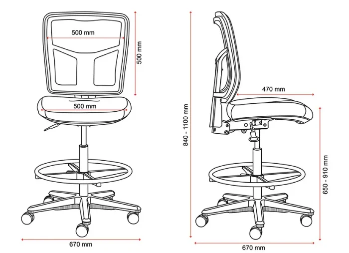 Mondo Tivoli Mesh Back with drafting-dimension