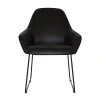 Santino Black Sled Base Indoor Office Cafe Visitor Chair