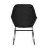 Santino Black Sled Base Indoor Office Cafe Visitor Chair
