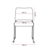 Buro Maxim Sled Mesh Back-Front Dimension