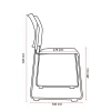 Buro Maxim Sled Mesh Back-Side Dimension