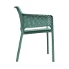 Stackable Plastic Arm Chair-Mint Green-Side