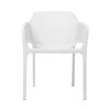 Stackable Plastic Arm Chair-White-Front