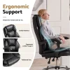 Evolve Executive Office Chair Leather Gaming Computer Desk Chairs Recliner Black-OCHAIR-G-1051-BK