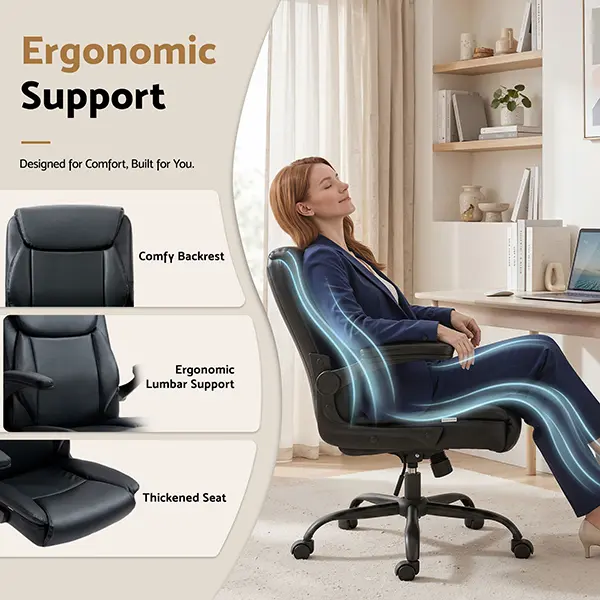 Evolve Leather Executive Black Chair-OCHAIR-G-7023-BK