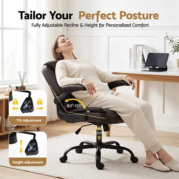 Evolve Executive Chairs Leather Brown OCHAIR-G-7023-BR