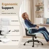 Evolve Office Chair Leather Computer Desk Chairs Executive Gaming Study White-OCHAIR-G-7023-WH