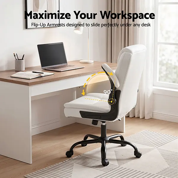Evolve Office Chair Leather Computer Desk Chairs Executive Gaming Study White-OCHAIR-G-7023-WH