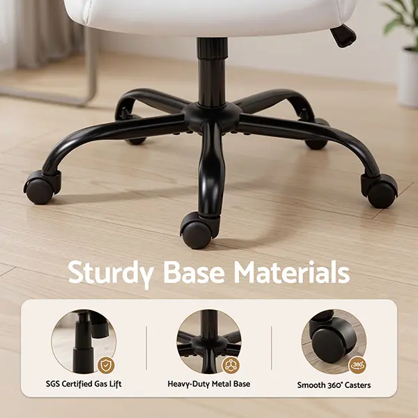 Evolve Office Chair Leather Computer Desk Chairs Executive Gaming Study White-OCHAIR-G-7023-WH