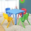 Ezee 5PCS Kids Table Chairs Set Children Study Desk Plastic Chairs-KPF-TBCH-BU-5PC