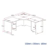 Corner Workstation Desk 1200x1200x600-dimensions