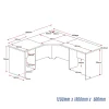 Corner Workstation Desk 1200x1800x600-dimensions