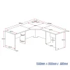 Corner Workstation Desk 1500x1500x600-dimensions