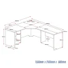 Corner Workstation Desk 1500x2100x600-dimensions