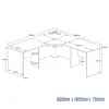 Corner Workstation Desk 1800x1800x750-dimensions