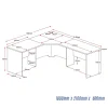 Corner Workstation Desk 1800x2100x600-dimensions