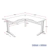 Deluxe Essence Corner Workstation 1500x1500mm-dimensions