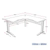 Deluxe Essence Corner Workstation 1500x1800mm-dimensions
