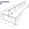 Deluxe Serenity Straight Double Sided 1200-10 Person Workstation with Screen-Line Draw
