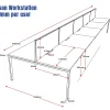 Deluxe Serenity Straight Double Sided 1200mm-10 Person Workstation with Screen-Profile Leg-Line Draw