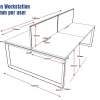Deluxe Serenity Straight Double Sided 1200mm-4 Person Workstation with Screen-Loop Leg-Line Draw
