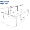 Deluxe Serenity Straight Double Sided 1200mm-4 Person Workstation with Screen-Profile Leg-Line Draw