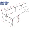 Deluxe Serenity Straight Double Sided 1200mm-6 Person Workstation with Screen-Loop Leg-Line Draw