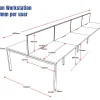 Deluxe Serenity Straight Double Sided 1200mm-8 Person Workstation with Screen-Line Draw