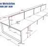 Deluxe Serenity Straight Double Sided 1200mm-8 Person Workstation with Screen-Loop Leg-Line Draw