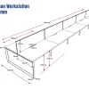 Deluxe Serenity Straight Double Sided 1500mm-10 Person Workstation with Screen-Line Draw