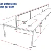 Deluxe Serenity Straight Double Sided 1500mm-10 Person Workstation with Screen-Profile Leg-Line Draw