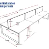 Deluxe Serenity Straight Double Sided 1500mm-6 Person Workstation with Screen-Loop Leg-Line Draw