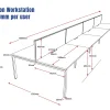 Deluxe Serenity Straight Double Sided 1500mm-8 Person Workstation with Screen-Line Draw