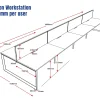 Deluxe Serenity Straight Double Sided 1500mm-8 Person Workstation with Screen-Loop Leg-Line Draw