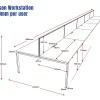 Deluxe Serenity Straight Double Sided 1800mm-10 Person Workstation with Screen-Profile Leg-Line Draw