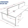 Deluxe Serenity Straight Double Sided 1800mm-4 Person Workstation with Screen-Loop Leg-Line Draw