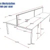 Deluxe Serenity Straight Double Sided 1800mm-4 Person Workstation with Screen-Profile Leg-Line Draw