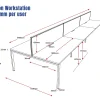 Deluxe Serenity Straight Double Sided 1800mm-6 Person Workstation with Screen-Profile Leg-Line Draw