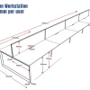 Deluxe Serenity Straight Double Sided 1800mm-8 Person Workstation with Screen-Loop Leg-Line Draw