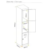 3 Door Locker-380mm Wide-Steel Locker_Line Drawing