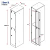 Xenon Metal 2 Door XL Locker-380mm-line_draw