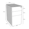 Lumina Slimline Mobile Pedestal-dimensions