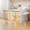 Evolve set of 4 Bar Stools SENA Kitchen Swivel Bar Stool PU Leather Chairs Gas Lift White
