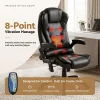 Evolve 8 Point PU Leather Massage Executive Office Chair Black