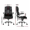 8 Point PU Faux Leather Executive Massage Chair – Black & Chrome