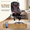8 Point PU Faux Leather Executive Massage Chair – Black & Chrome