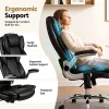 8 Point PU Faux Leather Executive Massage Chair – Black & Chrome