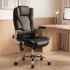8 Point PU Faux Leather Executive Massage Chair – Black & Chrome