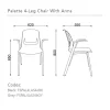 Palette 4-Leg Steel Chair With Arms FSPAL4LAS46-dimensions